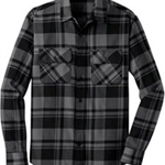 BHS Production Crew Grey/Black Men's Plaid Flannel Shirt