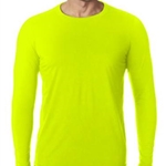 Brighton Track &amp; Field Adult Safety Green Long Sleeve Tee