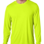 Brighton Track &amp; Field/Cross Country Adult Safety Green Long Sleeve Tee