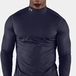 Brighton Track &amp; Field/Cross Country Adult Navy Mens Under Armour Long Sleeve Mock