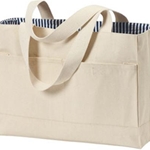 Brighton Track &amp; Field/Cross Country Neutral / Navy Double Pocket Canvas Tote