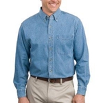 WITA Mens Blue Denim Long Sleeve Shirt