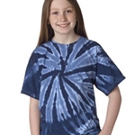 St. Rita School Youth Tye Dye Navy Pin Wheel Tee