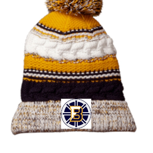 Bruins Hockey Pom Pom Beanie