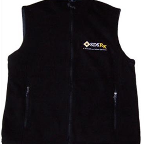 SDSRx Adult Black Full Zip Fleece Vest