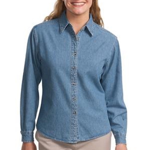 WITA Ladies Blue Denim Long Sleeve Shirt