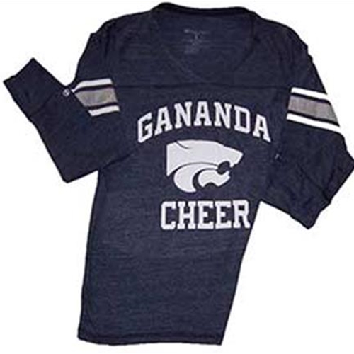 Gananda Cheer Juniors Navy/White Praise Tee