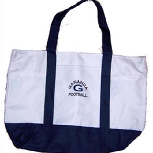 Gananda Football White/Navy Tote