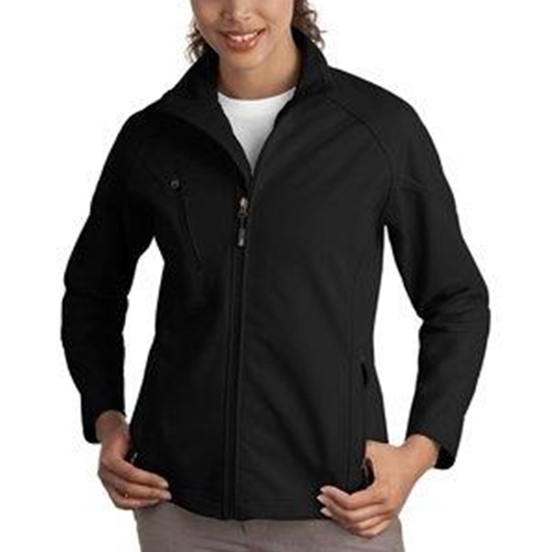 Honeoye Falls Lima Ladies Black Textured Soft Shell Jacket