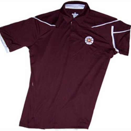 Mendon Basketball Mens Maroon White Holloway Explosion Golf Shirt