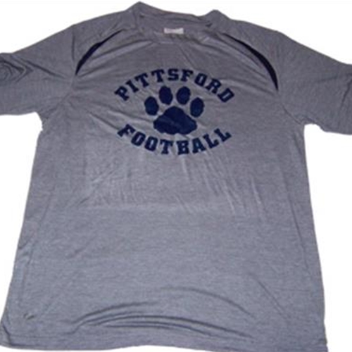 Pittsford Football Adult Gray / Navy Pennant Performance Tee