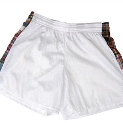 Pittsford LAX Youth White Shorts with Madras Insert