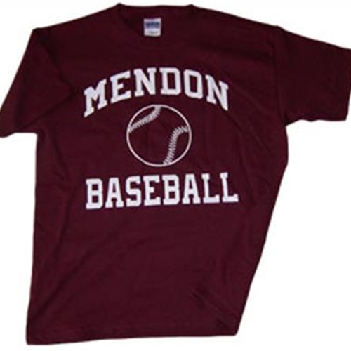 Pittsford Mendon Baseball Youth Maroon Short Sleeve 100% Cotton Tee