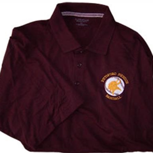 Pittsford Mendon Baseball Mens Burgundy 100% Cotton Polo