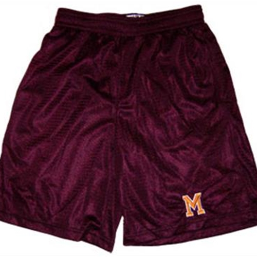 Pittsford Mendon Baseball Adult Maroon Mesh Shorts M Logo