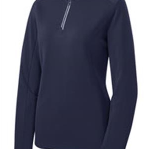 Pittsford Wrestling Ladies True Navy Textured 1/4 Zip Pullover