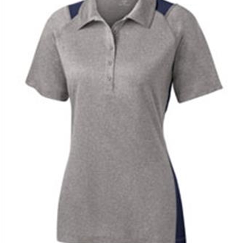 Pittsford Wrestling Ladies Sport-Tek Vintage Heather/Navy Contender Polo