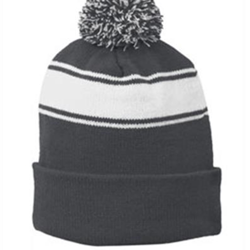 Siena Catholic Academy Iron Grey/White Knit Hat