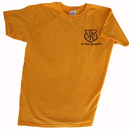 St. Rita School GYM Adult Tee Gold - $12.00