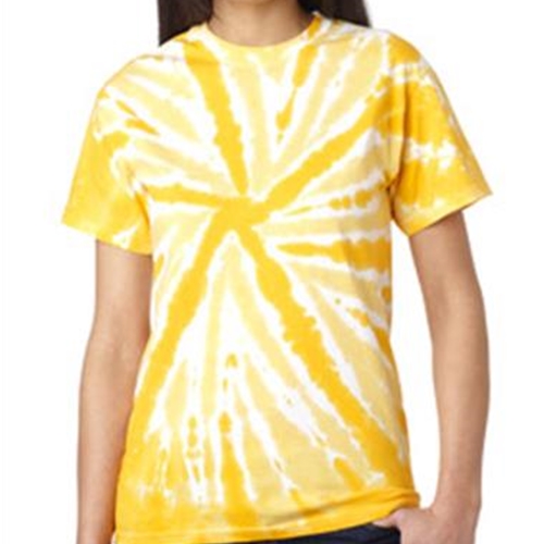 St. Rita School Adult Tye Dye Gold Pin Wheel Tee