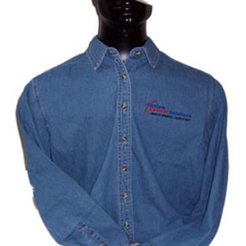Custom Courier Solutions Ladies Long Sleeve Denim Shirt