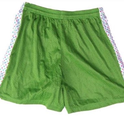 Pittsford LAX Youth Lime Green Shorts with Polka Dot Insert