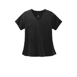 Wink Women's Black Premiere Flex Mock Wrap Scrub Top - $30.00