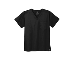 Wink Unisex Black WorkFlex Chest Pocket V-Neck Top - $24.00